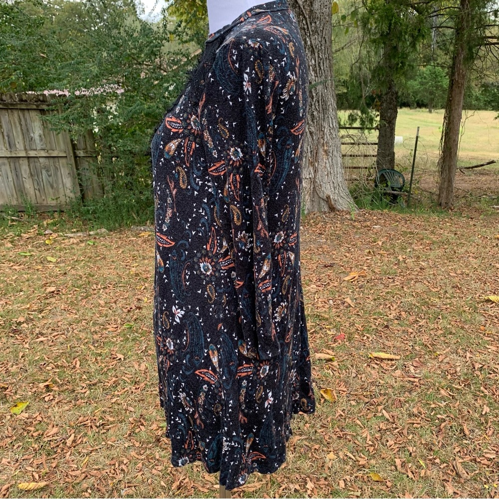 Maurices XS/S Floral Paisley Lace Eyelet Keyhole Top Long Sleeve Tunic Style - Picture 6 of 9